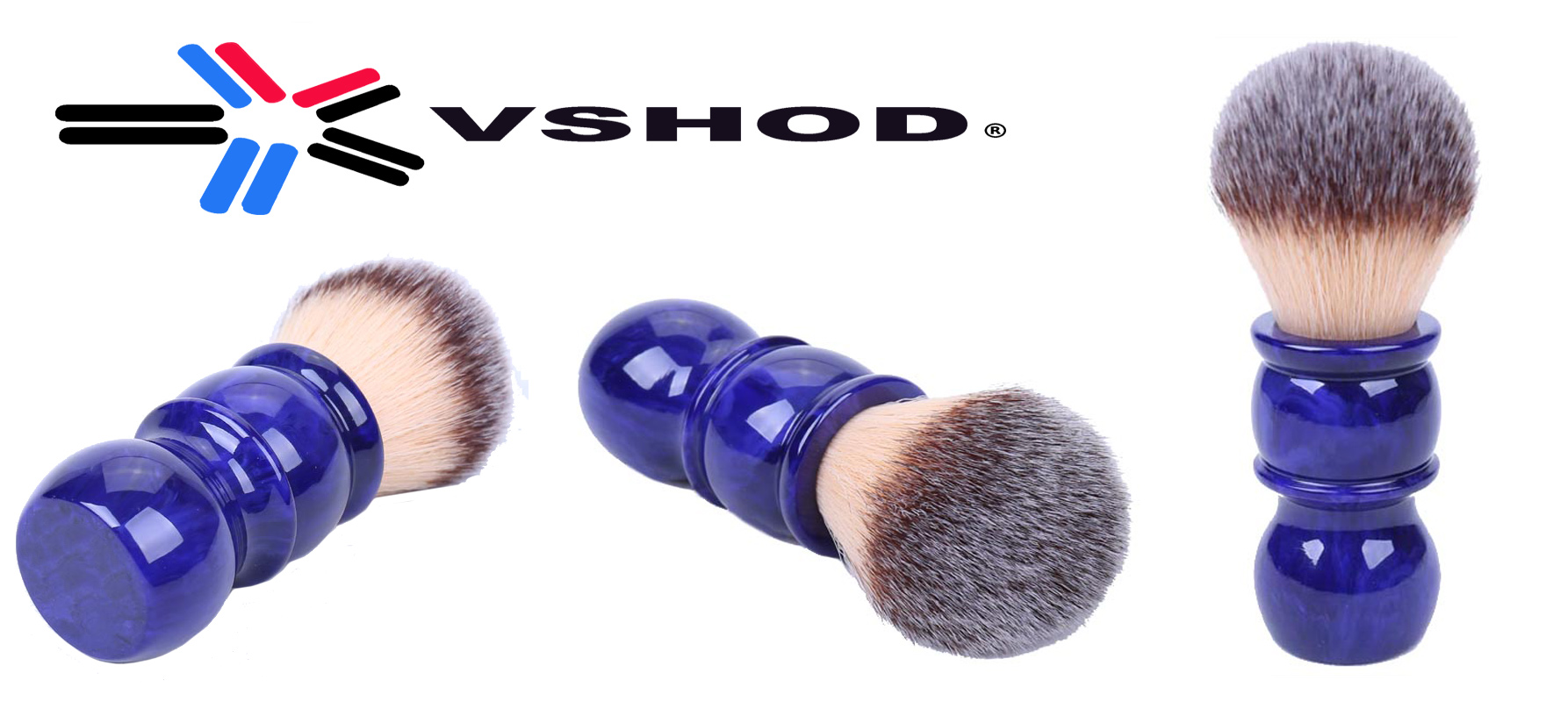 CUSTOM PURPLE BARBER HANDLE SYNTHETIC SHAVING BRUSH - PURPLE MARBLE HANDLE AUSTRALIA