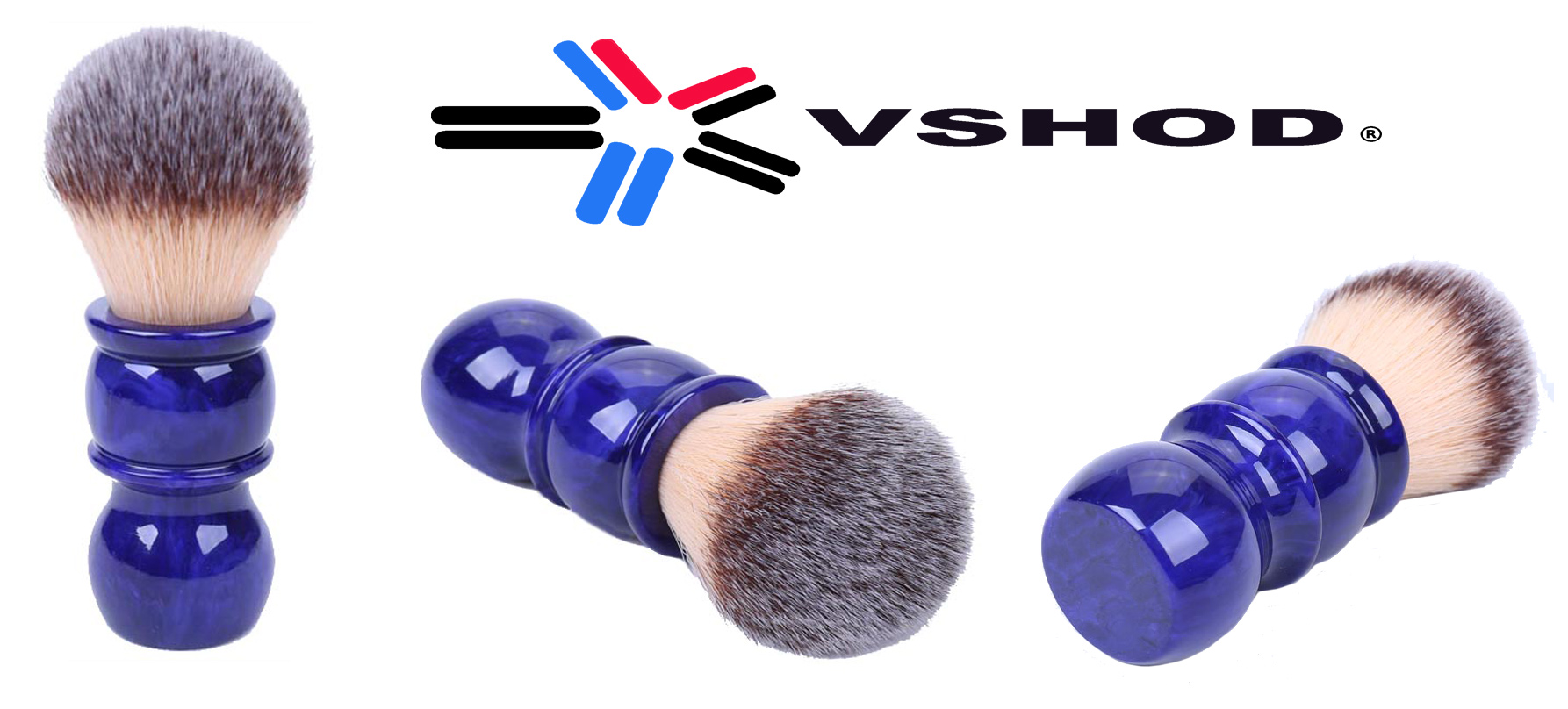 BARBER HANDLE SYNTHETIC SHAVING BRUSH - PURPLE MARBLE HANDLE AUSTRALIA