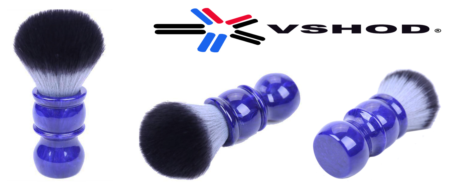 BARBER HANDLE SHAVING BRUSH - PURPLE MARBLE WITH  SYNTHETIC SHAVING BRUSH KNOT & BARBER HANDLE 26mm