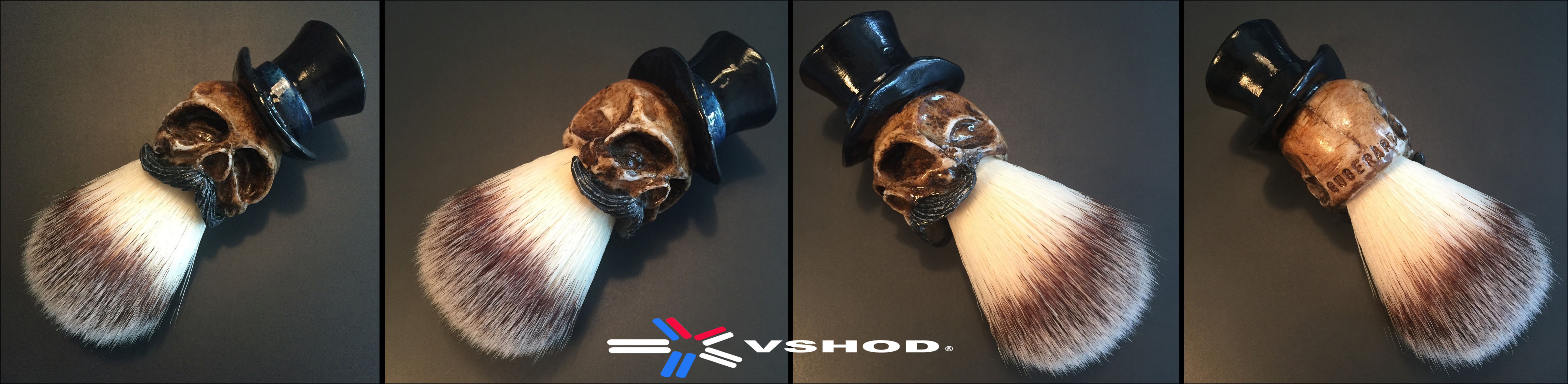 CUSTOM SHAVING BRUSH - HAND SCULPTED - CAST - PAINTED - HANDLE - SYNTHETIC 21mm AUSTRALIA