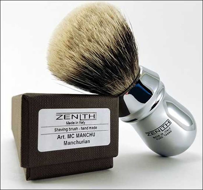 ZENITH MC MANCHURIAN BADGER SHAVING BRUSH - WITH MC ( METAL CHROME ) HANDLE - 26mm - AUSTRALIA