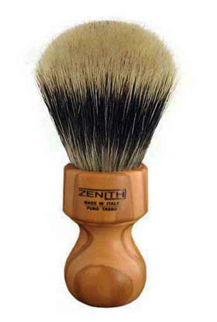 ZENITH   SILVERTIP - BADGER HAIR SHAVING BRUSH & MANCHURIAN - WITH HANDMADE WOOD BARBER SHOP HANDLE - 26mm - AUSTRALIA