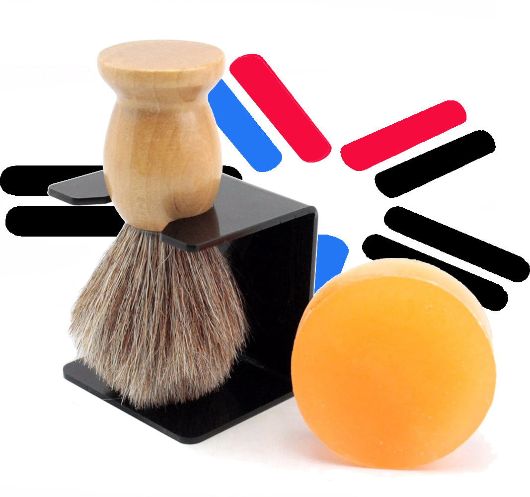VSHOD - MEN'S SHAVING GIFT SET - HORSE HAIR SHAVING BRUSH / SOAP & STAND SET AUSTRALIA