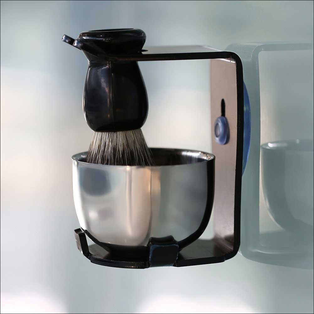 Suction Cup Shaving Brush and Bowl Stand Set Australia