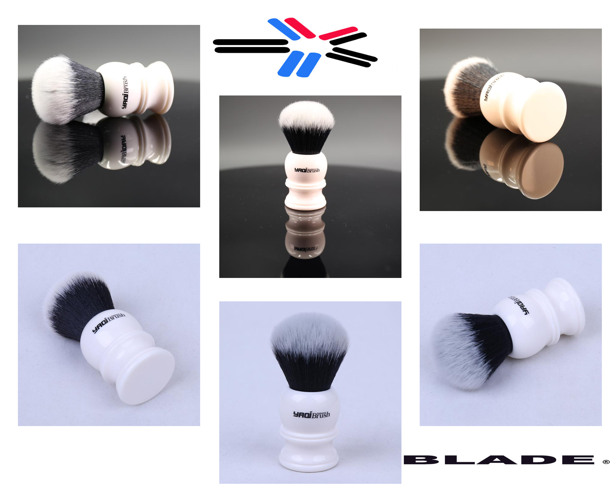 BLADE BARBER SHOP AUSTRALIA - CUSTOM BARBERSHOP HANDLE SYNTHETIC SHAVING BRUSH - WHITE HANDLE 22mm