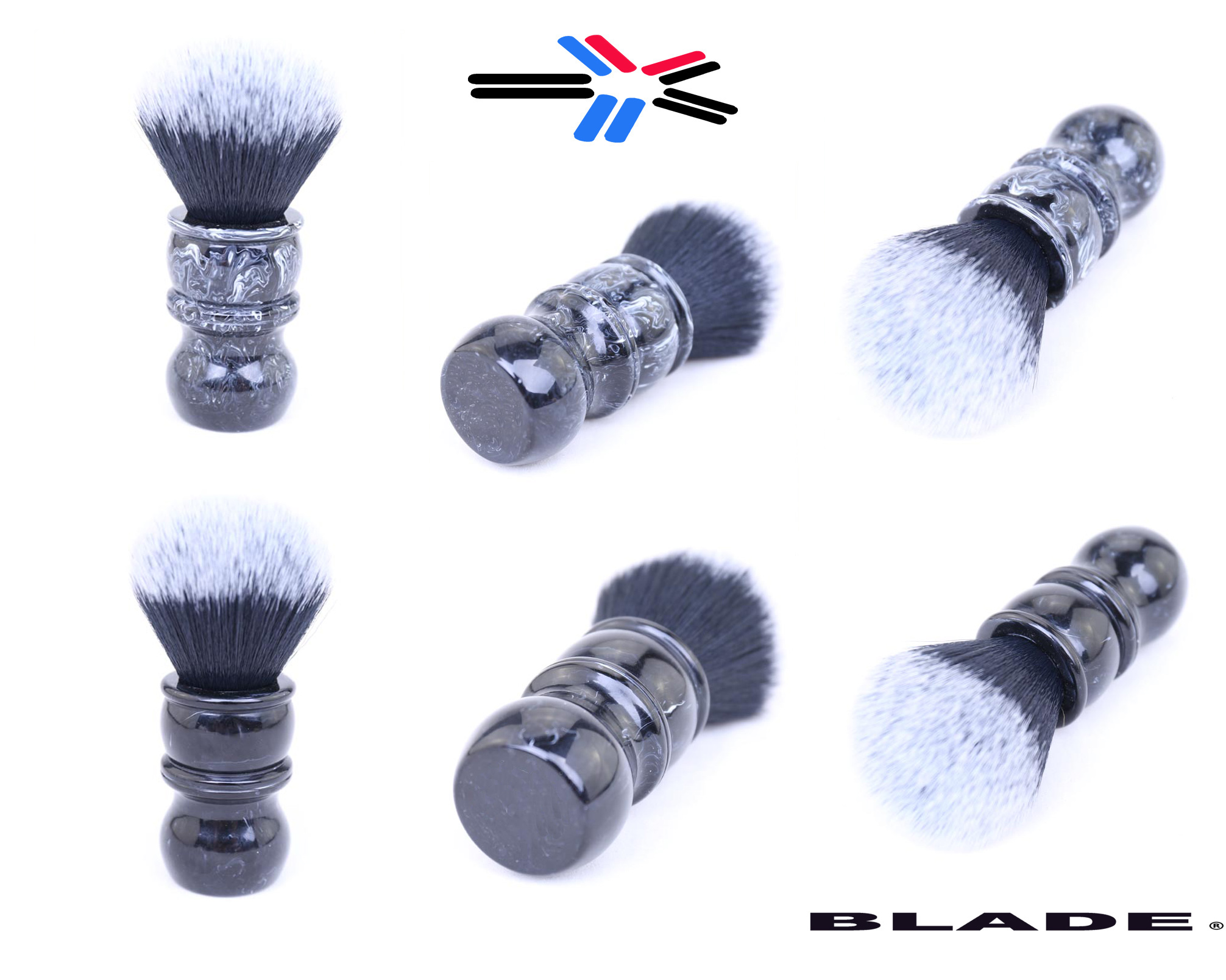 BLACK GHOST ( BLACK & WHITE ) VEGAN SYNTHETIC SHAVING BRUSH - / SILVERTIP - SYNTHETIC FIBRES AUSTRALIA