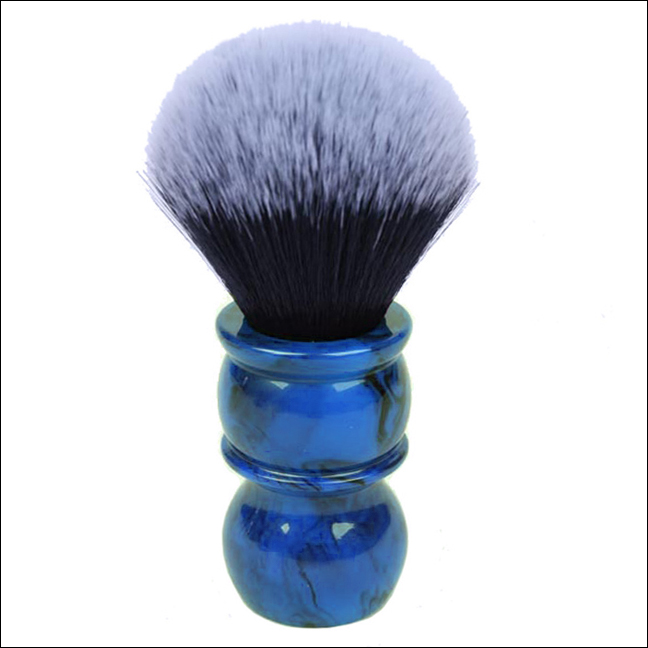 Synthetic Shave Brush Australia - Blue Marble Barber Handle Shaving Brush