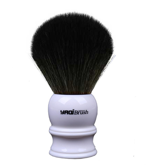 CUSTOM BARBERSHOP LARGE HANDLE SYNTHETIC SHAVING BRUSH - WHITE HANDLE 30mm AUSTRALIA