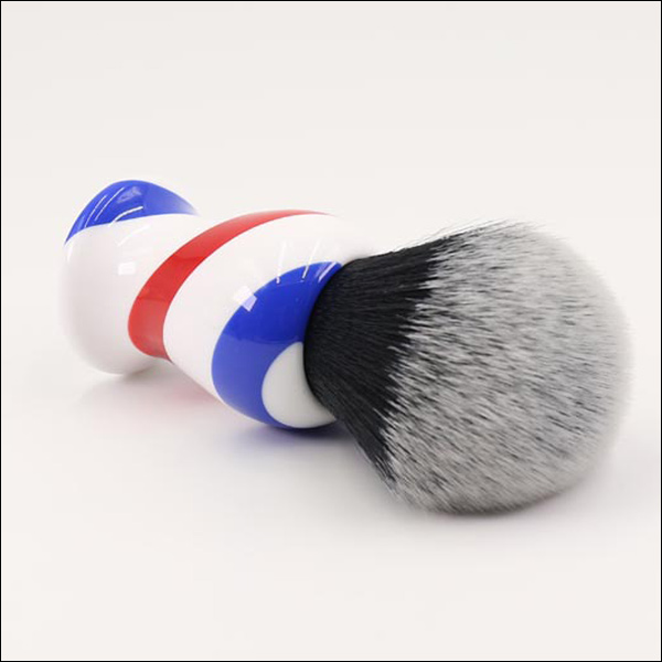 SYNTHETIC CUSTOM RED WHITE & BLUE / BARBER HANDLE BRUSH - 30mm Brush Knot Australia