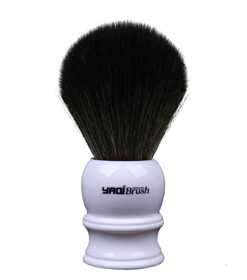 CUSTOM BARBERSHOP HANDLE SYNTHETIC SHAVING BRUSH - WHITE HANDLE 24mm AUSTRALIA