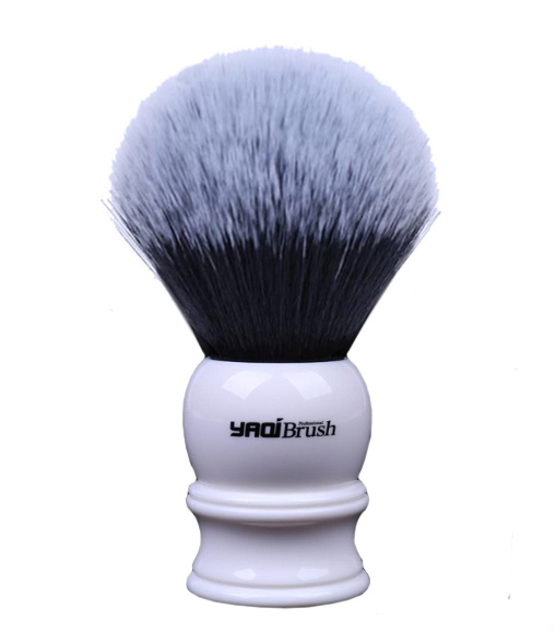 BARBERSHOP LARGE HANDLE ( TUXEDO ) SYNTHETIC SHAVING BRUSH - WHITE HANDLE 30mm AUSTRALIA