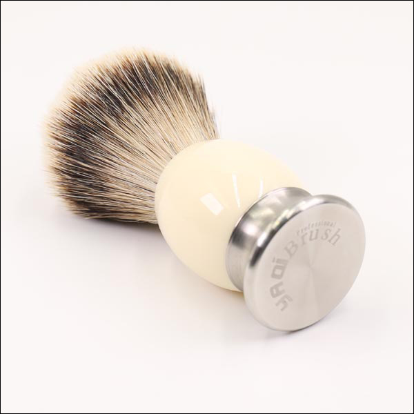 Men's Shaving Products Online Australia MEN'S GROOMING PRODUCTS ONLINE AUSTRALIA - SILVERTIP BADGER SHAVING BRUSH - WITH WHITE / SILVER - MARBLE RESIN BARBER HANDLE - 22mm