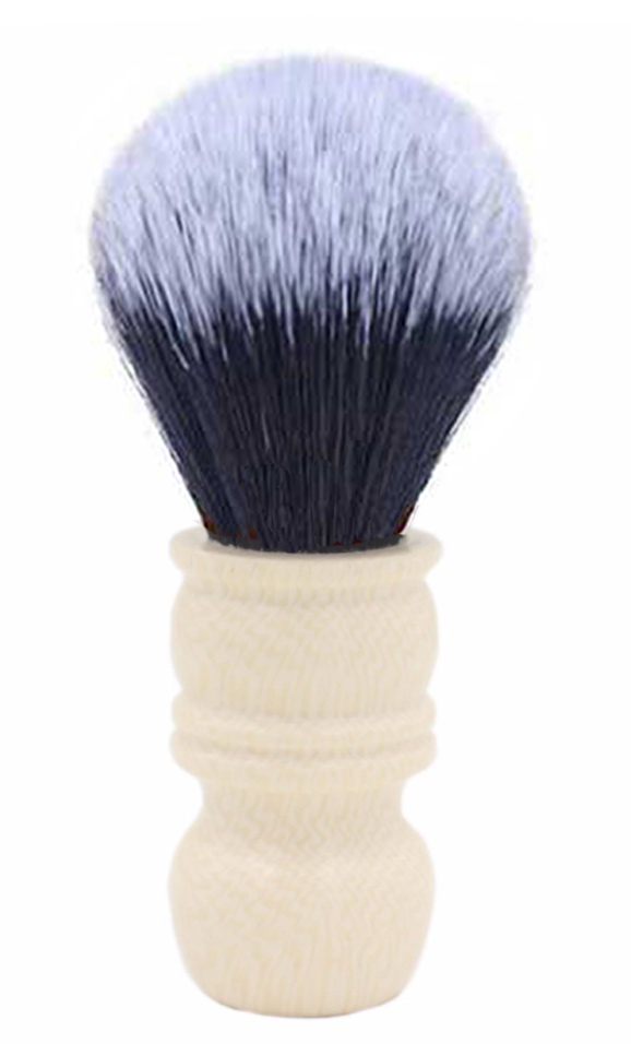 WHITE IVORY VEGAN SYNTHETIC SHAVING BRUSH - / SILVERTIP - SYNTHETIC FIBRES - 24mm