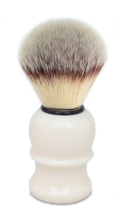 WHITE VEGAN SYNTHETIC SHAVING BRUSH - / SILVERTIP - SYNTHETIC FIBRES - 20mm Brush Knot Australia