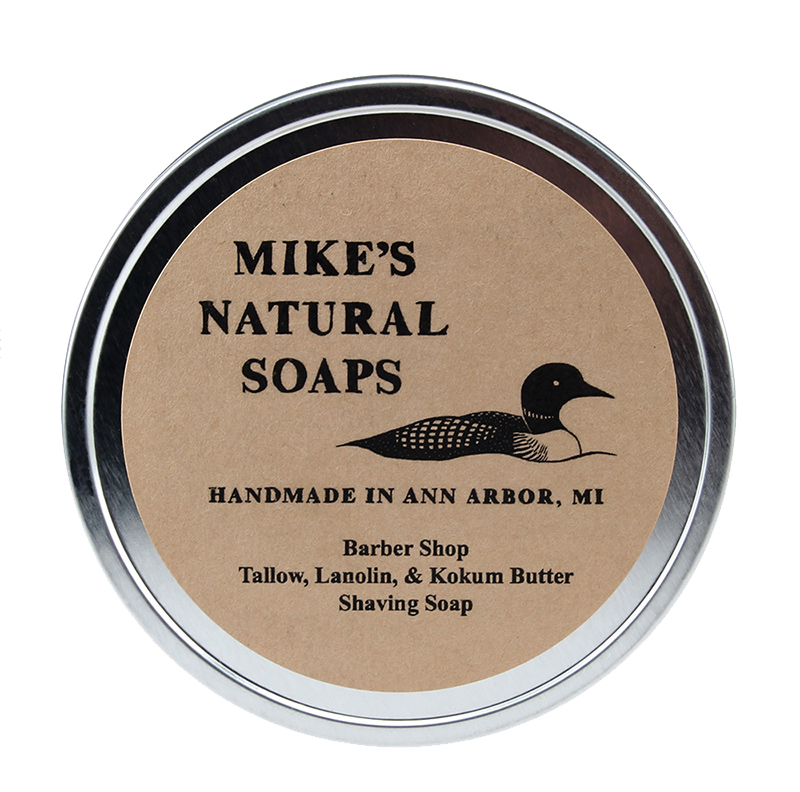 MIKE'S NATURAL SOAPS BARBER SHOP - TRIPLE MILLED HAND MADE ARTISAN - SHAVING SOAP - AUSTRALIA