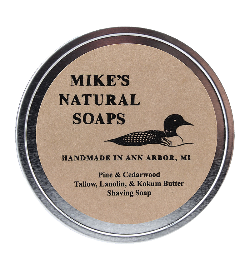 MIKE'S NATURAL SOAPS - PINE AND CEDARWOOD - TRIPLE MILLED HAND MADE ARTISAN - SHAVING SOAP - AUSTRALIA