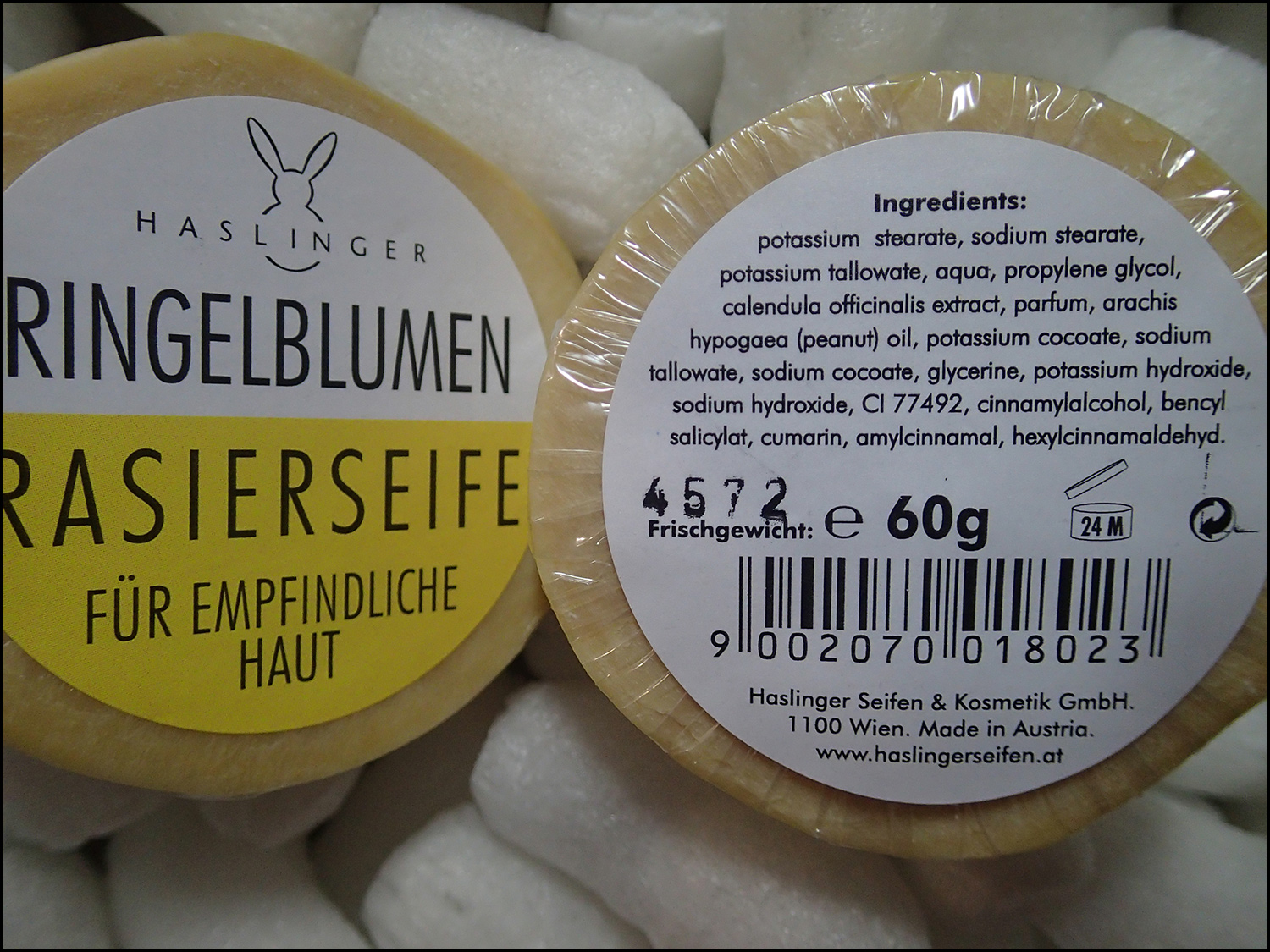 Haslinger Ringelblumen Shaving Soap Ingredients