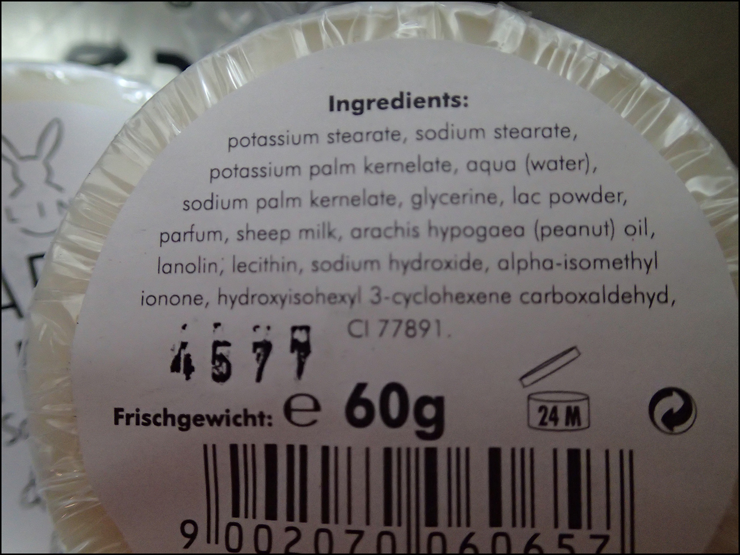 Haslinger Schafmilch Shaving Soap Ingredients