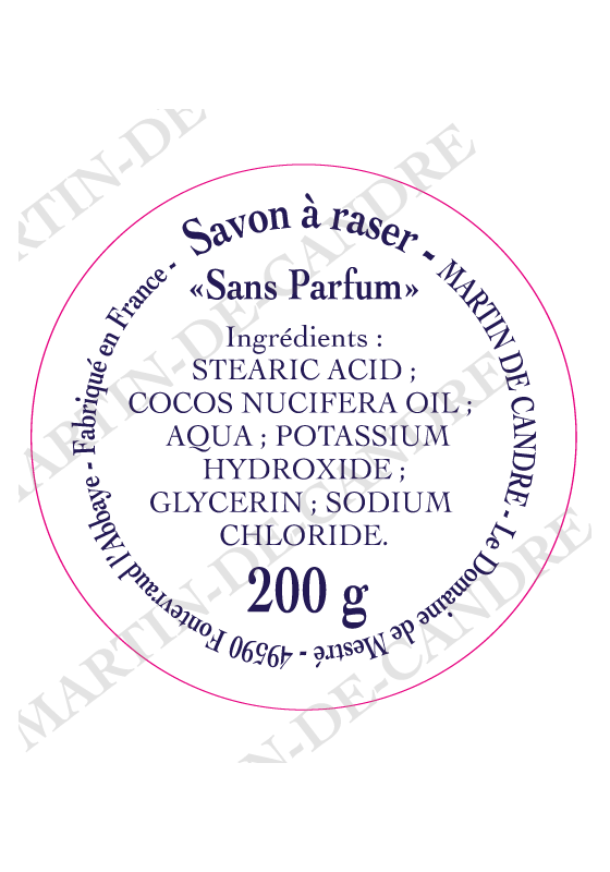 MDC - Martin De Candre Shave Soap Ingredients MDC - Martin De Candre Shave Soap Ingredients
