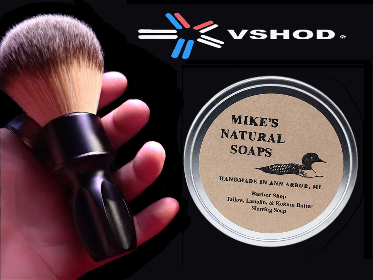 MIKES NATURAL SHAVING SOAPS - BARBER SHOP WITH TALLOW AND KAOLIN CLAY