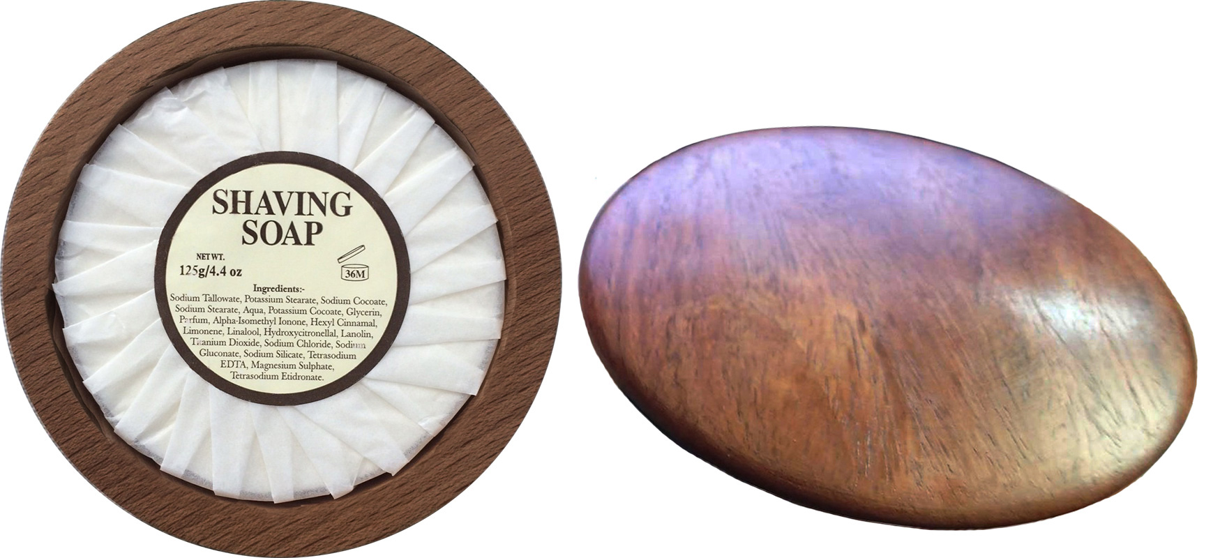 MITCHELLS WOOL FAT ( MWF ) - SHAVING SOAP IN A MAHOGANY WOODEN BOWL - 125G ORIGINAL - AUSTRALIA