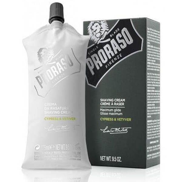 PRORASO ( Cypress & Vetyver ) - BARBERSHOP SHAVING CREAM TUBE / BLADDER - 280ml - AUSTRALIA