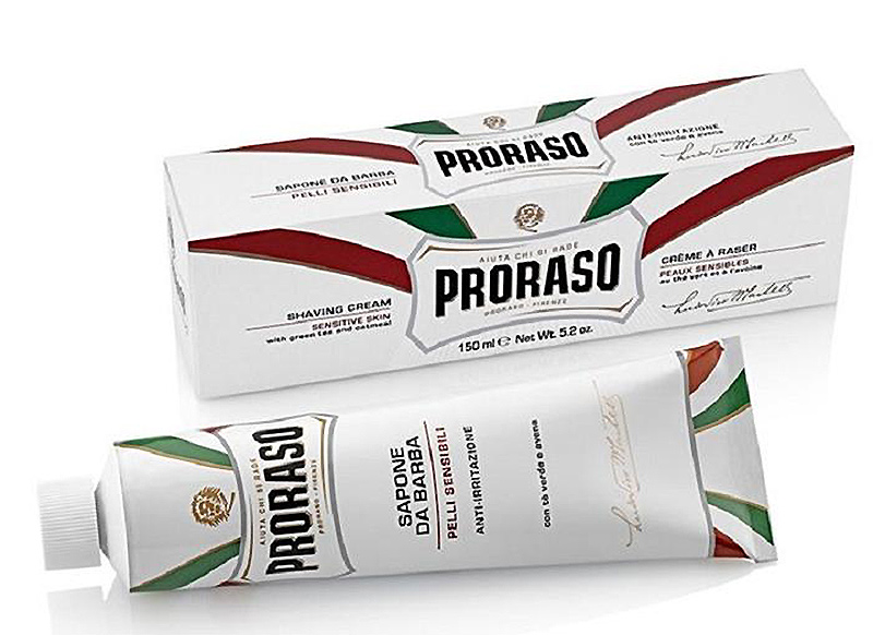 PRORASO WHITE ( Menthol / Green Tea / Oatmeal ) - SHAVING CREAM TUBE - 150ml - Australia