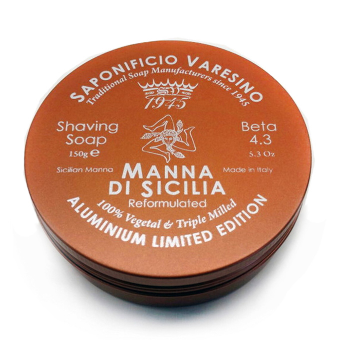 SAPONIFICIO VARESINO - MANNA DI SICILIA / BETA 4.3 - LIMITED EDITION ALUMINIUM / TRIPLE MILLED ITALIAN SHAVING SOAP 150G - AUSTRALIA