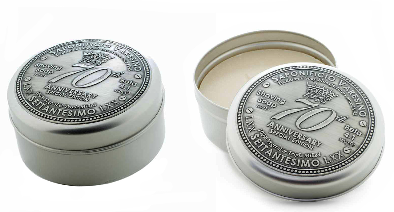 SHAVE SHOP AUSTRALIA - SAPONIFICIO VARESINO - 70TH ANNIVERSARY / BETA 4.1 - LIMITED EDITION ALUMINIUM / TRIPLE MILLED ITALIAN SHAVE SOAP 150G