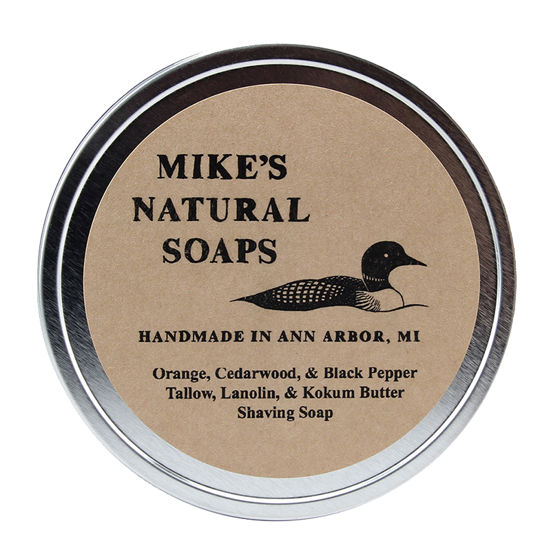 SOAP SHOP AUSTRALIA - MIKE'S NATURAL SOAPS ORANGE CEDARWOOD AND BLACK PEPPER - TRIPLE MILLED HAND MADE ARTISAN - SHAVING SOAP