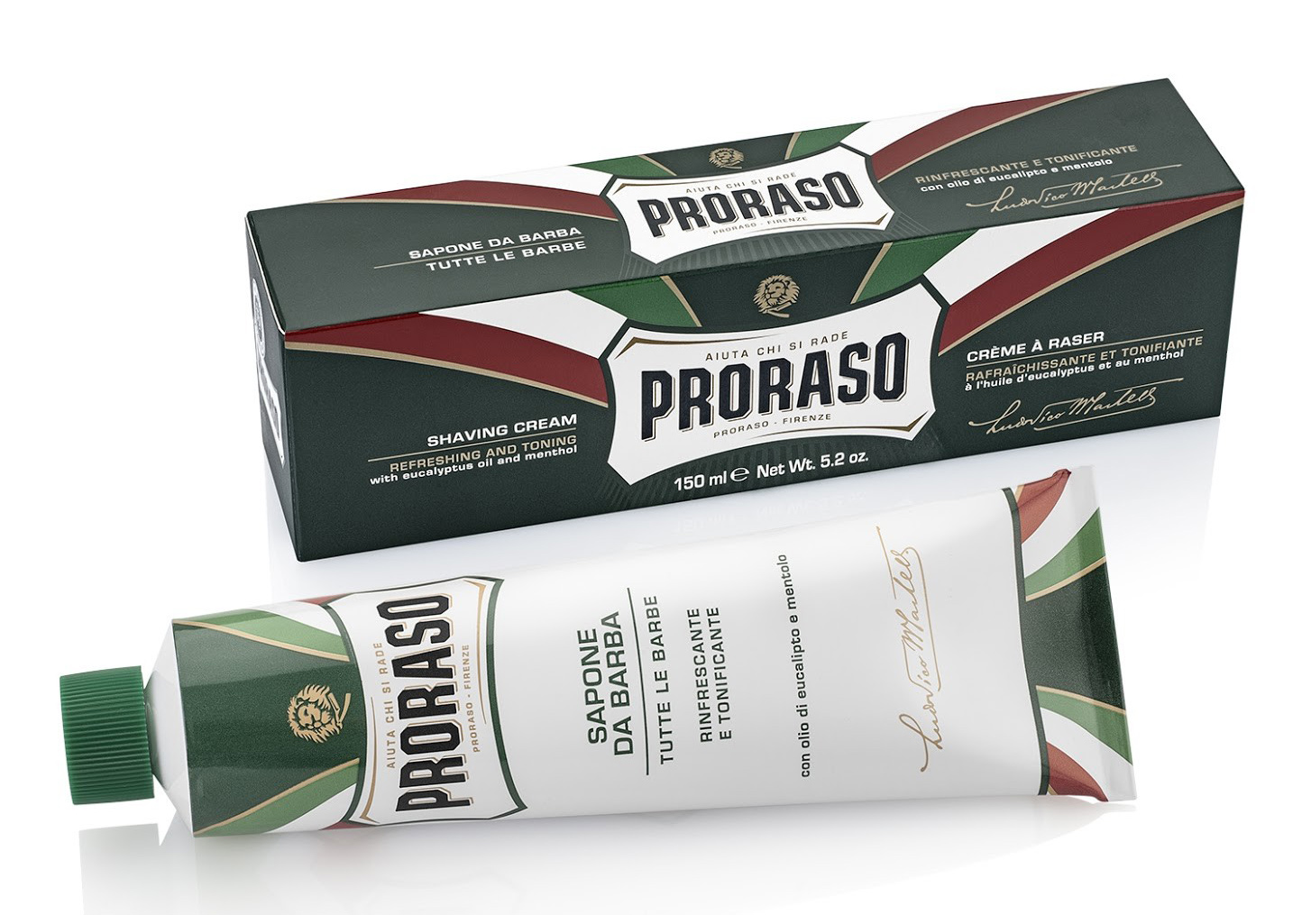PRORASO GREEN ( Menthol & Eucalyptus ) - SHAVING CREAM TUBE - 150ml - AUSTRALIA