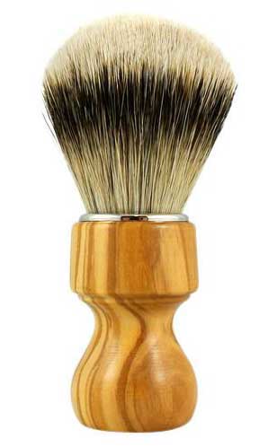 RazoRock Chubby Extra Silvertip Badger Shaving Brush - Olive Wood Handle - Australia