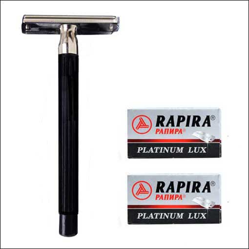 RAPIRA - Platinum Lux - Safety Razor with 10 Blades RAPIRA - Platinum Lux - Safety Razor with 10 Blades