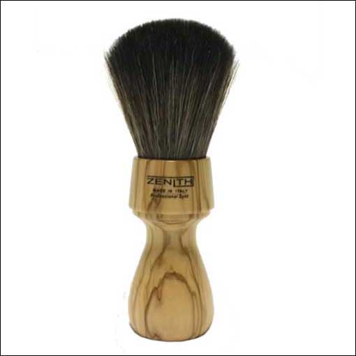 Olive Wood Barber Handle Dark Synthetic Badger Shave Brush