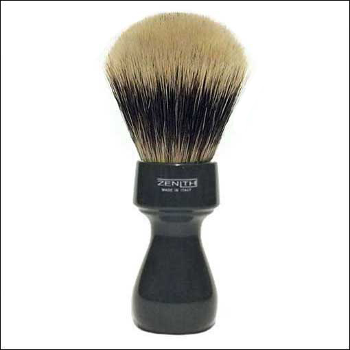 Midnight Black Long Barber Handle Synthetic Badger Silvertip Shave Brush