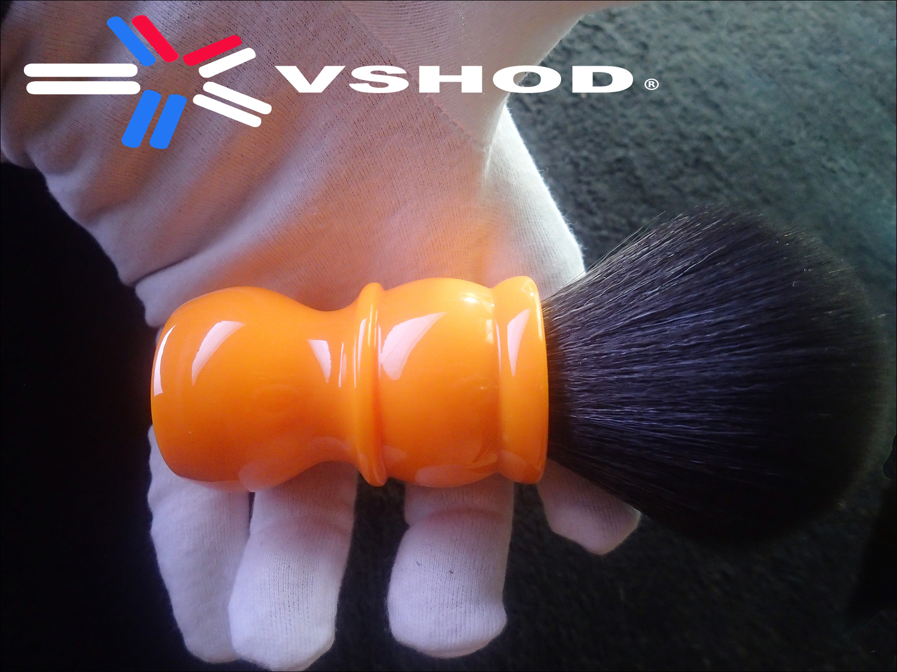 BUTTERSCOTCH ( LONG ) BARBER HANDLE - SYNTHETIC SHAVING BRUSH - 24mm or 26mm ( SOLID RESIN HANDLE ) AUSTRALIA