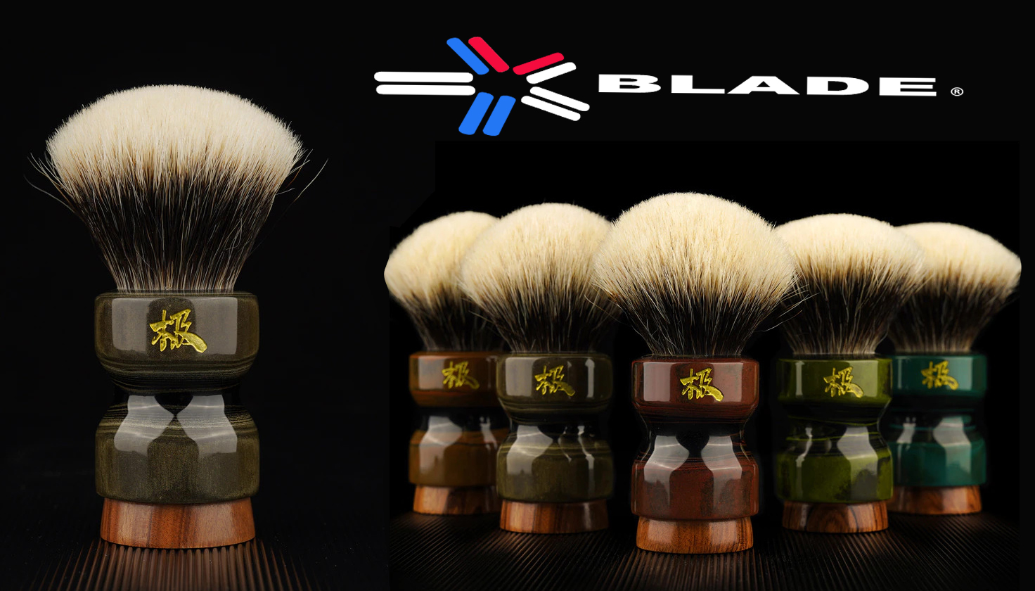 CUSTOM - COLOURFUL JAPANESE SHAVING BRUSH - 28mm HANDMADE CUSTOM - COLOURFUL JAPANESE SHAVING BRUSH - 28mm HANDMADE