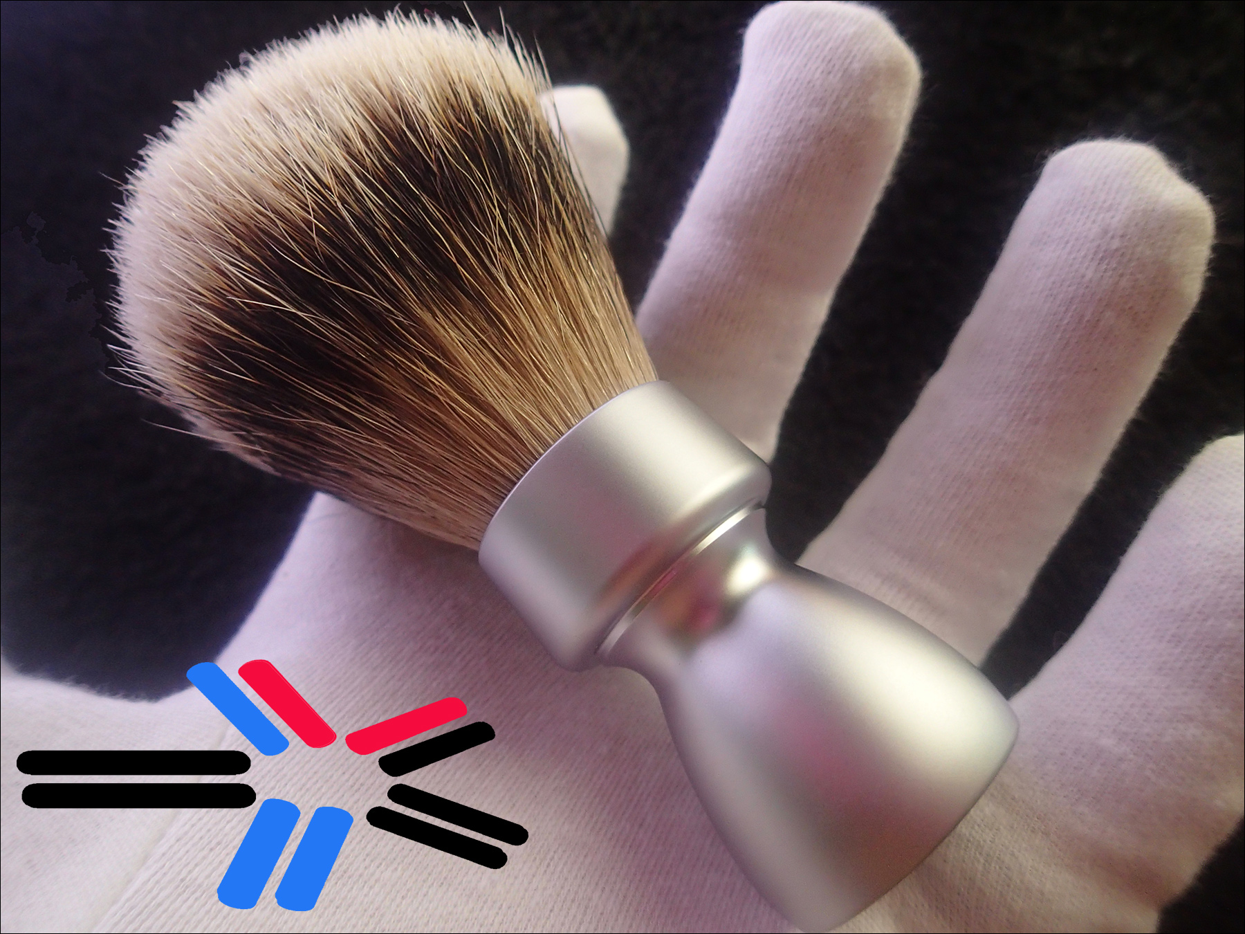 BRUSHED CHROME METAL HANDLE - SILVERTIP BADGER SHAVING BRUSH - 24mm ( SOLID METAL HANDLE ) AUSTRALIA