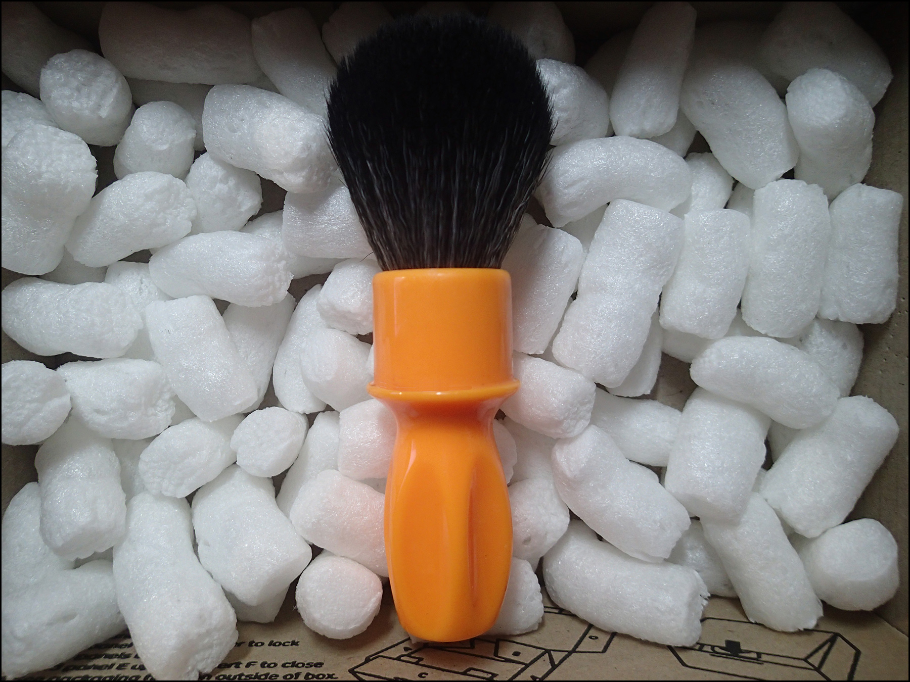 RUBBERSET RAZOROCK ™ PLISSOFT SHAVING BRUSH - 24mm ( BUTTERSCOTCH RESIN SHAVE BRUSH HANDLE )