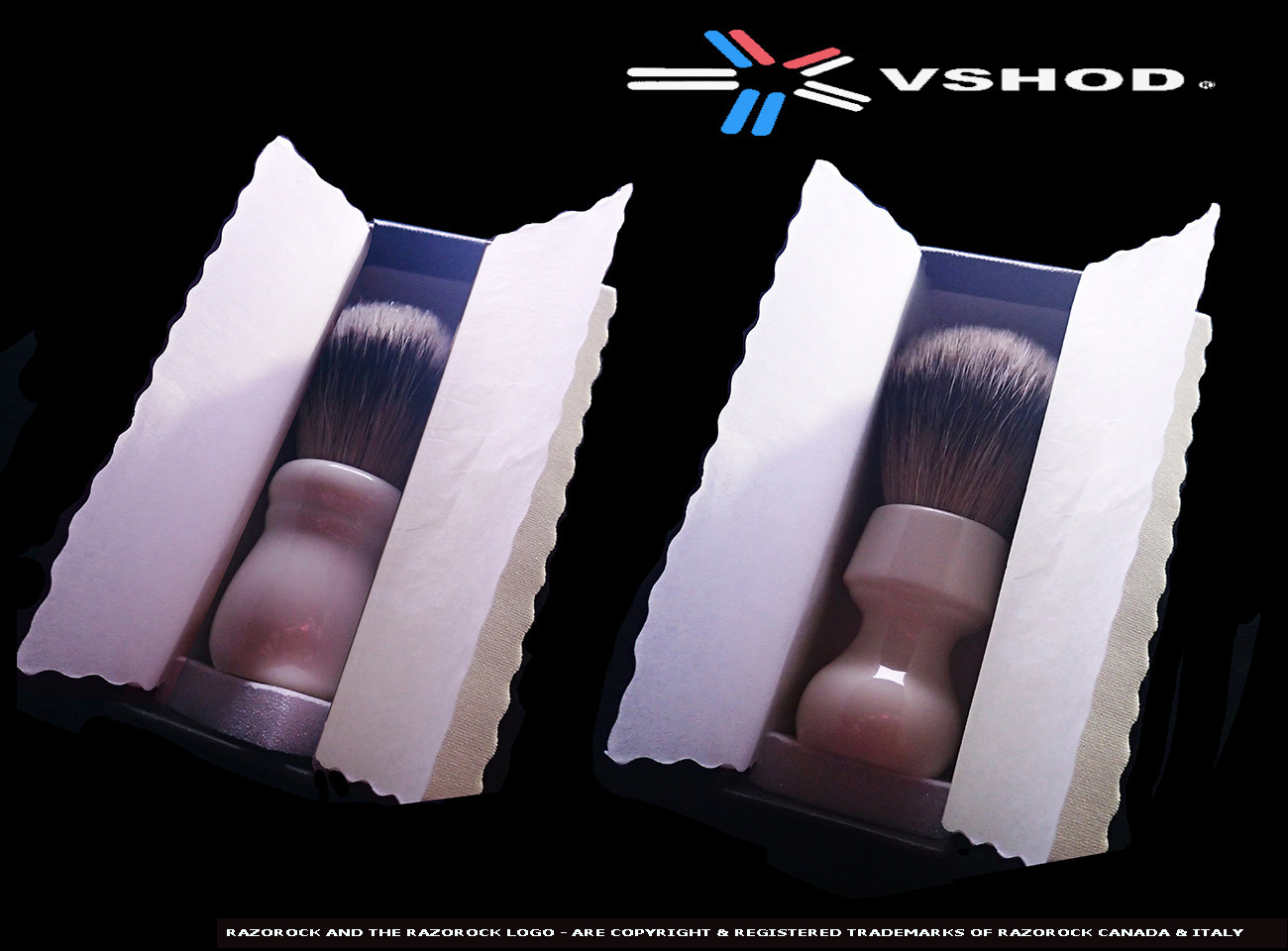 RAZOROCK WHITE CHUBBY SILVERTIP BADGER SHAVING BRUSH - ( GLOSS WHITE RESIN SHORT BARBER HANDLE ) - AUSTRALIA