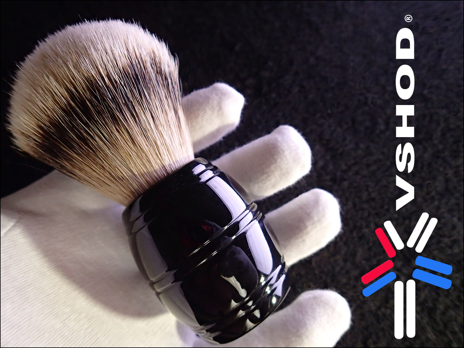 RAZOROCK BARREL - SILVERTIP BADGER SHAVING BRUSH - 24mm ( SOLID BLACK RESIN HANDLE ) AUSTRALIA