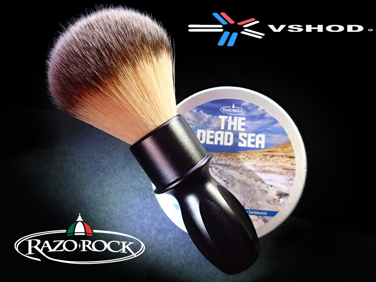 RAZOROCK SHAVING BRUSH - 400 ANODIZED ALUMINIUM HANDLE - MATTE BLACK