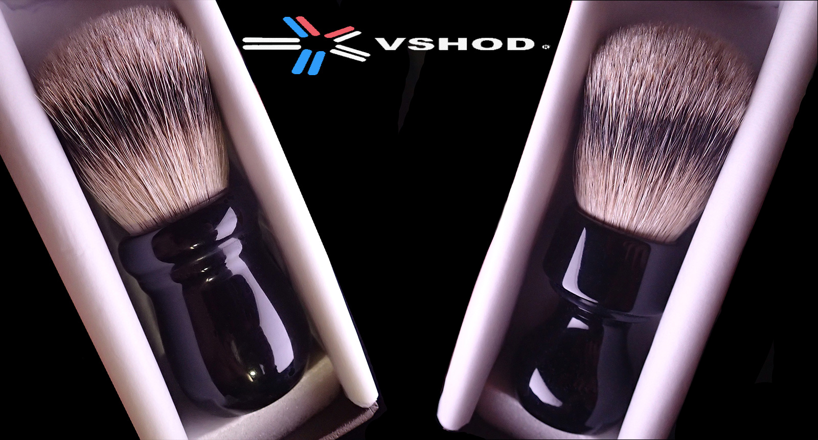 RAZOROCK BLACK CHUBBY SILVERTIP BADGER SHAVING BRUSH - ( GLOSS BLACK RESIN SHORT BARBER HANDLE & GLOSS BLACK SHORT BARBER HANDLE ) AUSTRALIA
