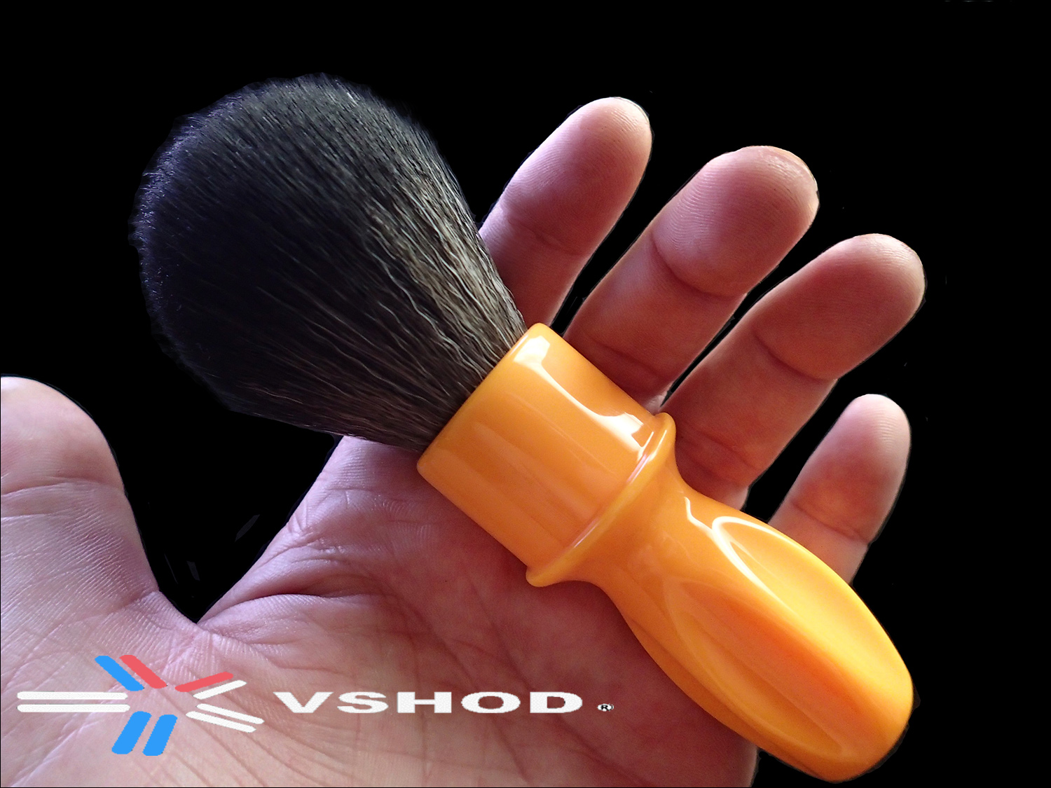 RAZOROCK 400 NOIR PLISSOFT SHAVING BRUSH - 24mm SYNTHETIC PLISSOFT BRUSH ( WITH 400 BUTTERSCOTCH RESIN HANDLE ) AUSTRALIA