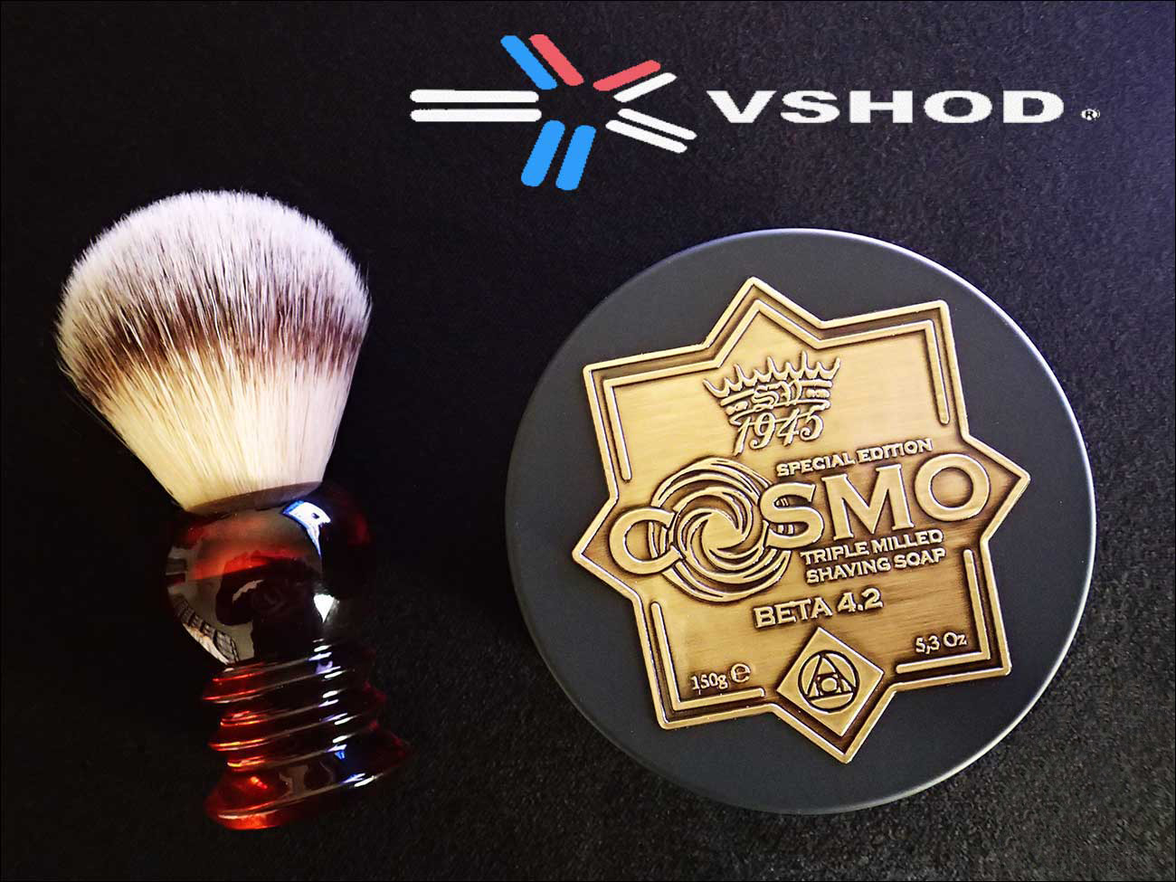 SYNTHETIC SHAVING BRUSH 24mm - WITH RED AND BLACK SOLID RESIN HANDLE - AUSTRALIA