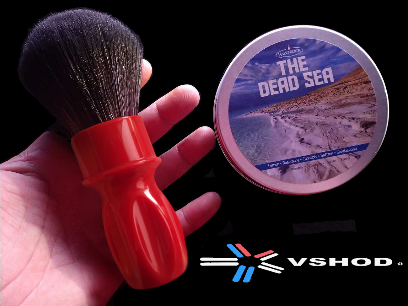 RAZOROCK SHAVING BRUSH - F400 34mm FERRARI RED - GLOSS RESIN HANDLE