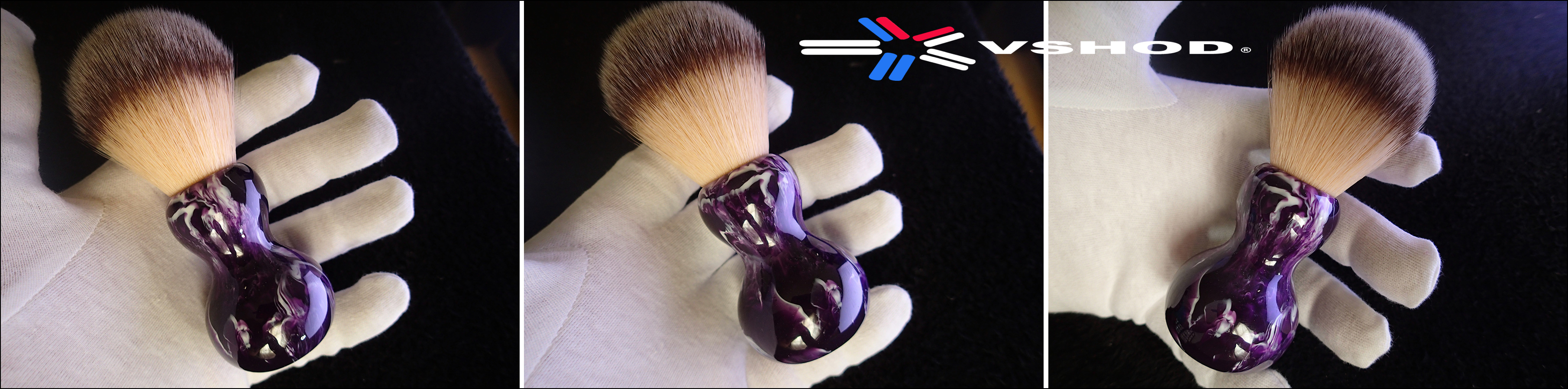 CUSTOM - SYNTHETIC SHAVING BRUSH - 24mm HANDMADE ( HAND - TURNED ROYAL PURPLE & WHITE MARBLE RESIN BARBERS HANDLE ) AUSTRALIA CUSTOM - SYNTHETIC SHAVING BRUSH - 24mm HANDMADE ( HAND - TURNED ROYAL PURPLE & WHITE MARBLE RESIN BARBERS HANDLE ) AUSTRALIA