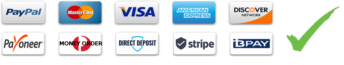 VSHOD - CREDIT CARDS AND PAYPAL LOGO AUSTRALIA